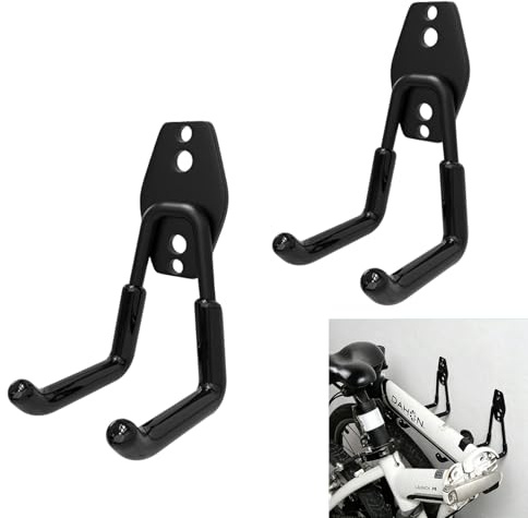Yilceemy Ganci da Garage in 2 Pezzi, Ganci da Garage, Ganci da Parete in Acciaio, Capacità di Carico di 25 kg, Adatto per Garage, Cucina, Salvaspazio, Deposito Attrezzi
