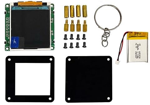 Sessleger Entwicklungskarte ESP32 C3 mit LCD-Display 1,44 (3,5 cm), tragbares Schreibtischspielzeug, tragbarer Mini-Fernseher, tragbarer Anhänger, Lvgl Spaceman, St7735, Farbe Schwarz A.