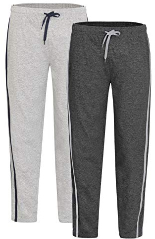 N R TEXTILES Mens Pyjama Bottoms Loungewear Night Pants with Pockets Pack of 2 Grey-Charcoal 5XL