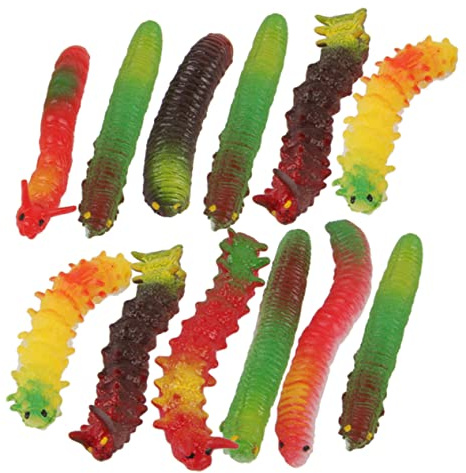 BESTonZON 12 Pièces Chenilles Artificielles Réalistes pour Attrapes Et Farces Articles De Fête Fausses Chenilles Jouets Outils De Farce Terrifiantes