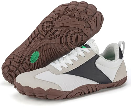 SAGUARO Zapatillas Barefoot Mujer Ligera Zapatos Minimalistas Hombre Transpirable Sneakers Barefoot Antideslizante Calzado Descalzos Interior Exterior, Blanco, 40