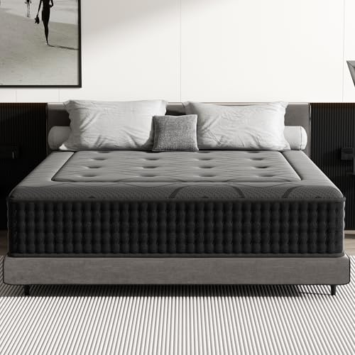 DEWINNER Matelas 140 x 200 x 30 cm, Mousse à mémoire de Forme, Ressorts individuels, Hauteur 30 cm, Absorbant l'humidité, Respirant, hypoallergénique et antibactérien