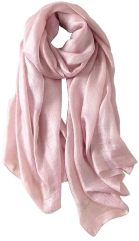 DOKRIN Bufandas para mujer, Chal de seda satinada elegante para mujer 1 pieza largo ligero ideal para ceremonias diarias bodas y fiestas (rosa)