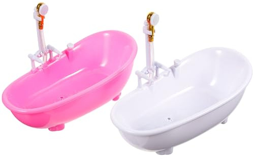 Parliky 2pezzi Giocattolo Spray per Vasca da Bagno in Plastica Giocchi Spray per Bagno Miniatura per Bambole Design Divertente Accessorio per Mini Casa Oggetto di Scena Decorativo