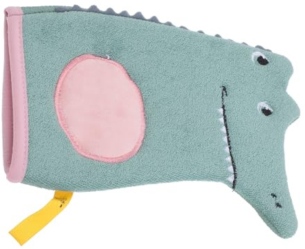 POPETPOP Éponge de Bain pour Bébé Garçon Fille Motif Animal Vert, Moufles de Toilette Moussant Confortable pour Garçon et Filles et -nés, Bain Quotidien