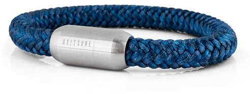 Akitsune Portus segelrep armband | magnetisk kapselstängning armsmycken kvinnor ankare män maritim – silver, 22 centimeters, Nylon