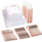 Square Rose Gold Dishes Plates Cups Cutlery for 25 on Special Occasions, 150 Pieces of Reusable Plastic Dinnerware for Dinners, Birthdays, Mothers Day, Parties, Weddings, Easter, Summer Celebrations