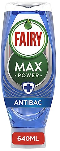 Fairy Max Power Washing Up Liquid Antibacterial 640 ML, Easy & Effortless Cleaning, Even On Your Greasiest Pots & Pans