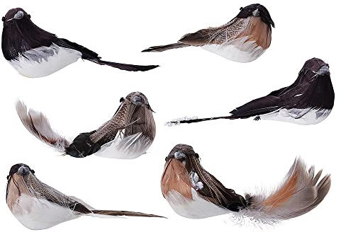 zeitzone Künstliche Vögel Federschwanz Mit Klammer 6 Stück Christbaumschmuck
