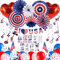 EASY JOY Unabhängigkeitstag Party Party Supplies, Ballon Papierfächer Fans Tattoo-Aufkleber Girlande Banner USA Flagge 4. Juli für Amerika Party, USA Party Deko, Abschiedsparty Deko