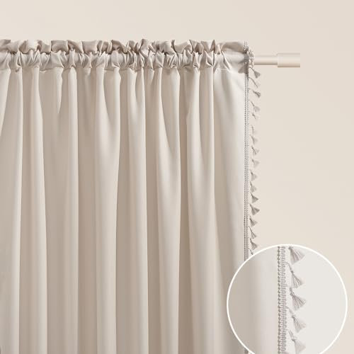 ROOM99 Vorhang mit Kräuselband Lara 140 x 260 cm Breite x Höhe Schiebegardinen Modern Curtain Wohnzimmer Schlafzimmer Hellbeige, 1 Stück