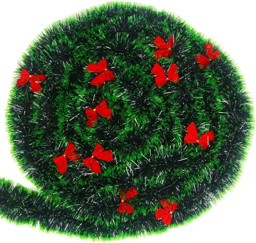 DERAYEE Guirnalda navideña de 10 m, para decoración de interior y exterior, árbol de Navidad