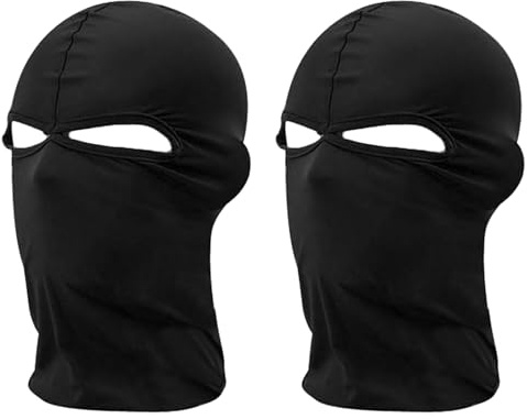 ARROMI 2 Pcs Black Balaclava, Balaclavas, Ski Mask, Double Hole Breathable Full Face Ski Mask, Uv Resistant Wind Resistant Breathablestant for Skiing Moto Cycling