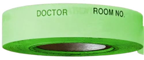 Chromalabel 1/2 x 500 Removable Color Coded Patient Chart Tape, Doctor, Room No. - Lime