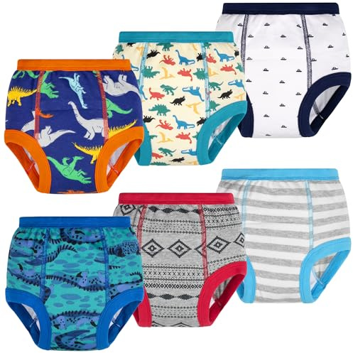 BIG ELEPHANT – Confezione da 6 Mutandine per l'Addestramento al Vasino – 100% Cotone, Biancheria Intima Assorbente per Bambini e Bambine