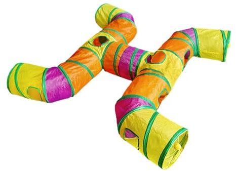 Generisch 2026 túnel interactivo para mascotas con forma de gato H para interior y exterior, material duradero para gatos y perros (multicolor, 125 cm)