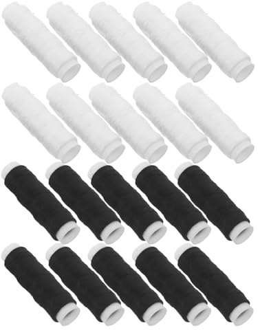 MAGICLULU Juego de Hilos para Coser a Mano y Máquina, Surtido de 20 Carretes de Hilo de Poliéster para Jeans y Mezclilla, Colores Negro y Claro, 50 M por Rollo, Adecuado para Sastrería,