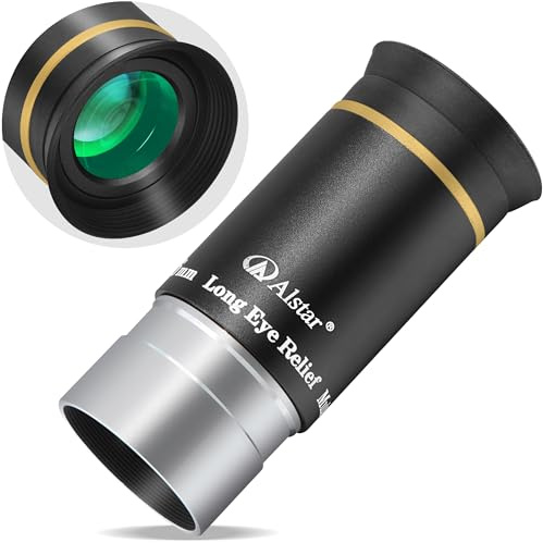 Alstar Telescope Eyepiece 1.25 Inch 6mm 66 Degree Ultra Wide Angle Gold Line Telescope Eyepiece, Fully Multi-Coated 5-Element Optics, 14.8mm Eye Relief for Astronomy Planetary & Deep Sky Observation