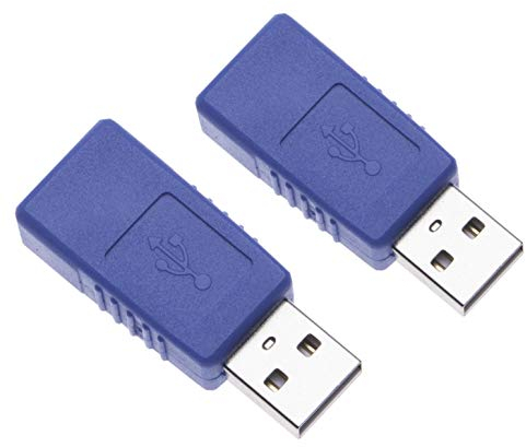 Keple 2 Stück USB 2.0 A-Stecker auf A-Buchse Adapter, USB A Gender Changer, Kurze Verlängerung, Konverter für Computer, Laptops, Drucker, Festplatten (2 Pack)
