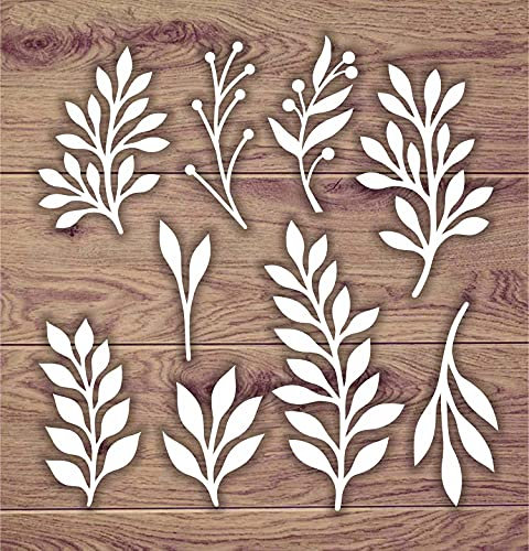 CrafTreat Adornos de aglomerado cortados con láser para manualidades, follaje 1, adornos en forma de hoja para hacer tarjetas y álbumes de recortes, hojas de madera cortadas con láser