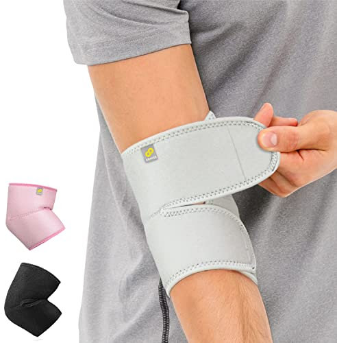 Bracoo Coudière ES10, Attelle de Coude Réglable, Néoprène Respirant, Douleurs Articulaires et Arthritiques, Blessures Sportives, Prévention, Soutien Modéré (Gris)
