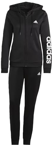 adidas Femme Essentials Logo French Terry Track Suit, Black / White, XS