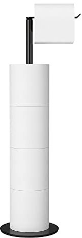 Schwarz Toilettenpapierhalter Stehend FüR Klopapier Aufbewahrung, PräMie Edelstahl Klopapierhalter Stehend ohne Bohren FüR Toilette Wasserdicht Wc Papier Halterung, Klorollenhalter