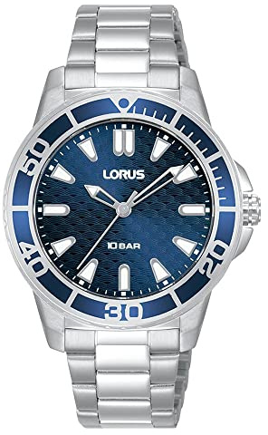 Lorus Orologio analogico al quarzo da donna con bracciale in metallo, Blu Argento - RG249VX9