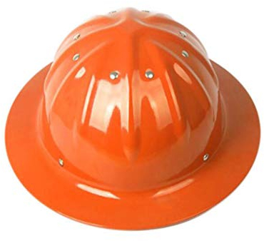 Pannensicherer Helm aus Aluminium Hard Hat with Brim Bauhelm mit 8 Nieten zur Befestigung Verstellbarer Liner 4 Nieten zur Befestigung des Liners