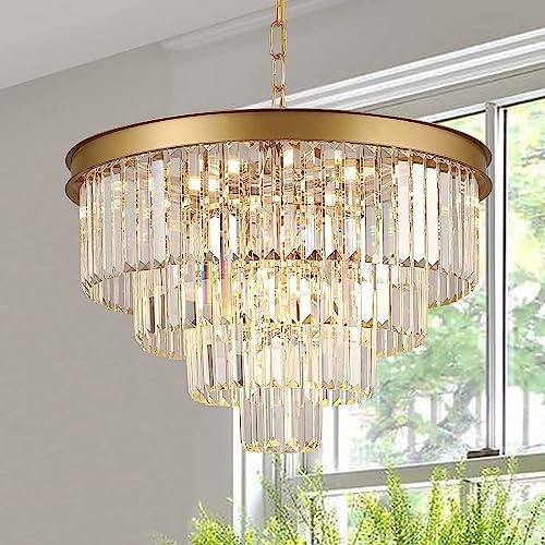 Modern kristallkrona i guld 24 rund ljuskrona för matsal 8 ljus taklampa hängande armatur Raindrop Lyxig guldkrona för infällt montage för entré Vardagsrum