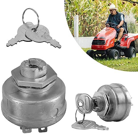 Nizirioo 12v Interrupteur de Démarrage du Moteur du Tracteur Universel, Clé à 5 Broches àvec 2 Clés, Interrupteur de Démarrage pour Tondeuse à Gazon, Tracteur