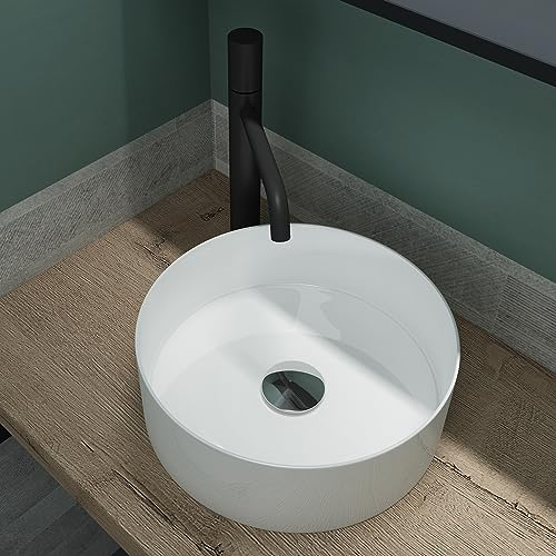 Mai & Mai Vasque à Poser 31x31x11cm Lavabo en Céramique Blanc avec Nano-revêtement Salle de Bains pour Invités BR203