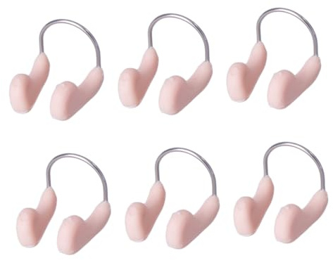 Happyyami 6pcs Silicone Swimming Nose Clip Nose Protect Clip Nose Plugs for Swimming for Adults Nose Clips Nose Swim Clip Skin Color Nose Clip Duarable Anti Water Pool Child