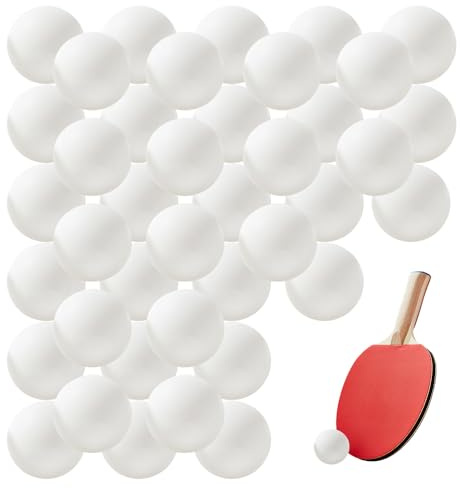 DUINIU 40 Pieces White Table Tennis Balls - Plastic, Seamless, Matte Texture for Sports, Games, Parties, Swimming Pools - Suitable for Adults and Beginners