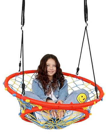 Fun and Function - Web Chair Swing - Indoor/Outdoor Swing for Kids - Hanging Spider Net Swing Chair - Web Swing for Tree, Playground, Ceiling or Frame - Up to 220 lbs