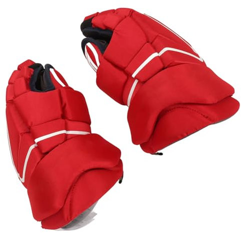 Guanti da hockey su ghiaccio senior, 1 paio di guanti da hockey su ghiaccio, traspiranti, per pattinaggio a rotelle (22,9 cm)