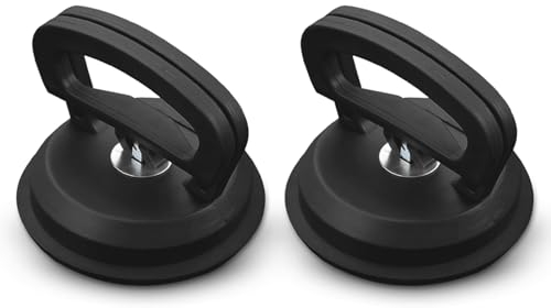 Hwtcjx 2 Piezas Ventosas para Cristales, Ventosas para Azulejos, Ventosa Mango con Capacidad de elevación de 55kg para Transportar Pesados, Vidrio, Maderas, Pisos, Superficie Lisa, 11.8cm (Negro)