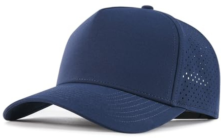 BOTVELA Men Adjustable Snapback Baseball Cap Vented Performance Laser Cut Mesh Hat (Navy)