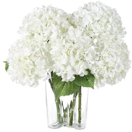 3 st konstgjorda hortensiablommor falska hortensior för bröllop heminredning | Vit hortensia konstgjorda blommor falska hortensior äkta beröring hortensia blombukett för fester fest kontorsdekor
