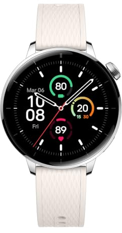 OnePlus Watch 3 Smartwatch, bis zu 60 Stunden Akkulaufzeit, 43 mm Edelstahlgehäuse, über 100 Sportmodi, IP68 & 5 ATM wasserdicht, Fitness-Tracker mit Gesundheits-Tracking, Silber