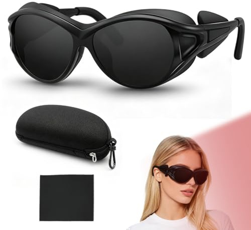 Qnbonrich Infrared Safety Glasses, IPL 200-2000nm UV Safety Glasses, Laser Safety Glasses, Infrared Safety Glasses for Red Light Therapy, IPL Hair Removal, Laser, Cosmetology, Solarium
