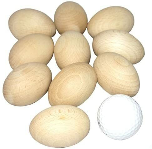 efo Holzeier für Kunsthandwerk oder Osterdekorationen - Oster-Geschenkidee - Ideal für die Osternest-Eiersuche oder die Hausdekoration - Unbemalte Eier-Set von 10