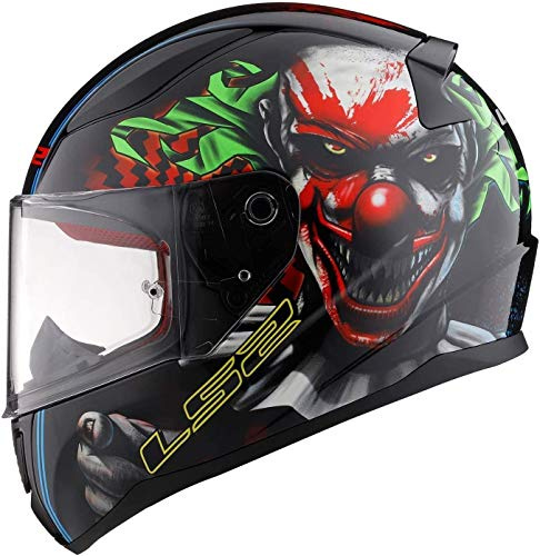 Casque Intégral de Moto LS2 FF353 RAPID HAPPY DREAMS CLOWN TERRIBLE LUMINEUX DANS L'OBSCURITÉ (XL)