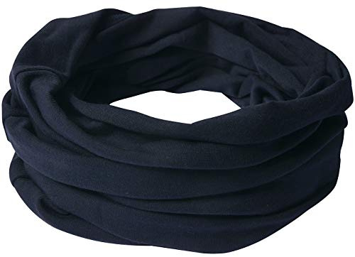 Miobo, sciarpa a tubo in cotone per bambini, sciarpa rotonda, fazzoletto da collo (S, Nero Blu)