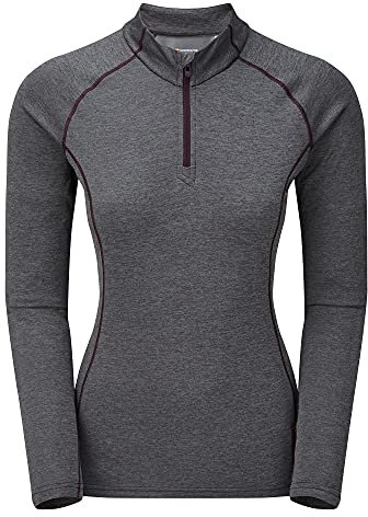 Montane Ladies Dart Long Sleeve Zip Neck Nordic Grey 12