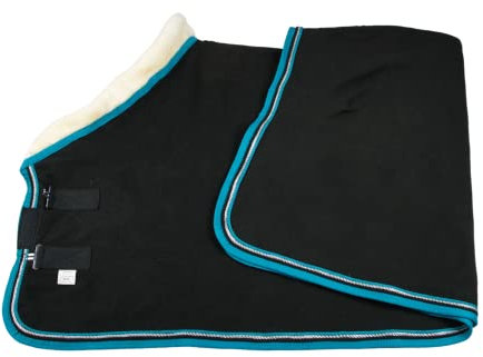 WAGNER Fleece svettfilt med pälskrage (svart-turkos, 115)
