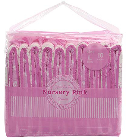 LittleForBig Erwachsenen Gedruckten Windeln 10 Stück - Kindergarten Rosa (Large 90-115 cm)