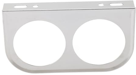 Panneau de Jauge à 2 Trous, 2 à 1/16 Pouces, 52MM, Universel, en Métal, Support de Compteur de Voiture, Tableau de Bord (SILVER)