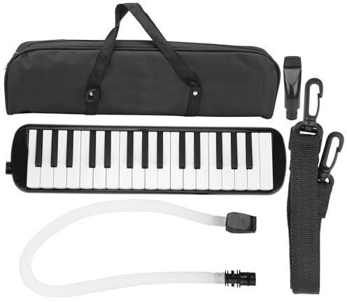 Instrumento Melódica de 32 Teclas, Instrumento Musical con Teclado Estilo Piano para Principiantes y para Bolsa de Práctica de Entrenamiento Musical (BLACK)