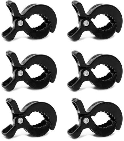 6 Stück kinderwagen klammern Universal,Zubehör kinderwagen Gadget Clips zur Befestigung von Babyschale Spielzeug,Clips zur Befestigung von Spielzeug-Schwarz